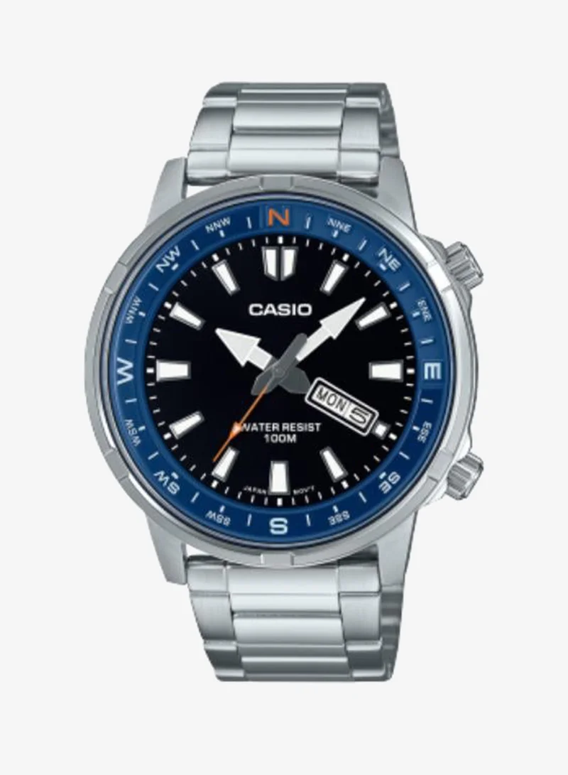 CASIO Men's Stainless Steel Analog Watch MTD-130D-1A2VDF - 44 mm