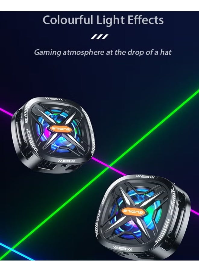 Phone Cooler for Gaming Magnetic Back Clip Dual Purpose Phone Cooling Fan Digital display temperature Mobile Cooling Fan without Noise for Playing Games Tiktok for Universal iPhone/Android Smartphone - Image 3