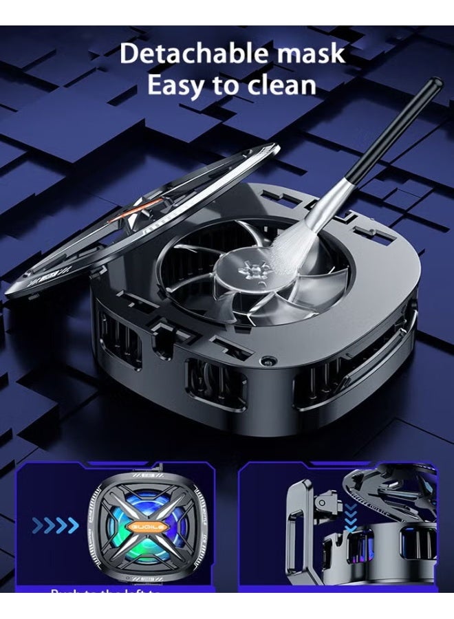 Phone Cooler for Gaming Magnetic Back Clip Dual Purpose Phone Cooling Fan Digital display temperature Mobile Cooling Fan without Noise for Playing Games Tiktok for Universal iPhone/Android Smartphone - Image 5