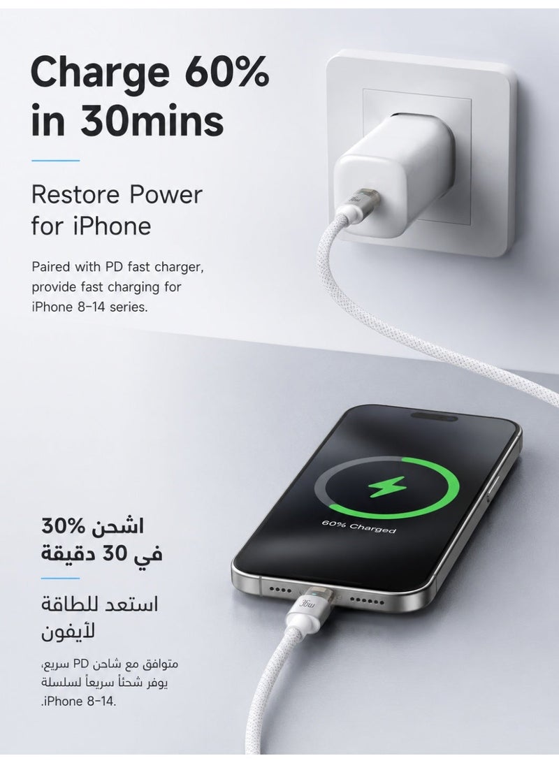 مكدودو كابل Mcdodo CA-5585 USB-C إلى USB-C بقدرة 100 واط PD شحن سريع بطول 1.2 متر تصميم شفاف برتقالي مع إضاءة LED لأجهزة Type-C - Image 4