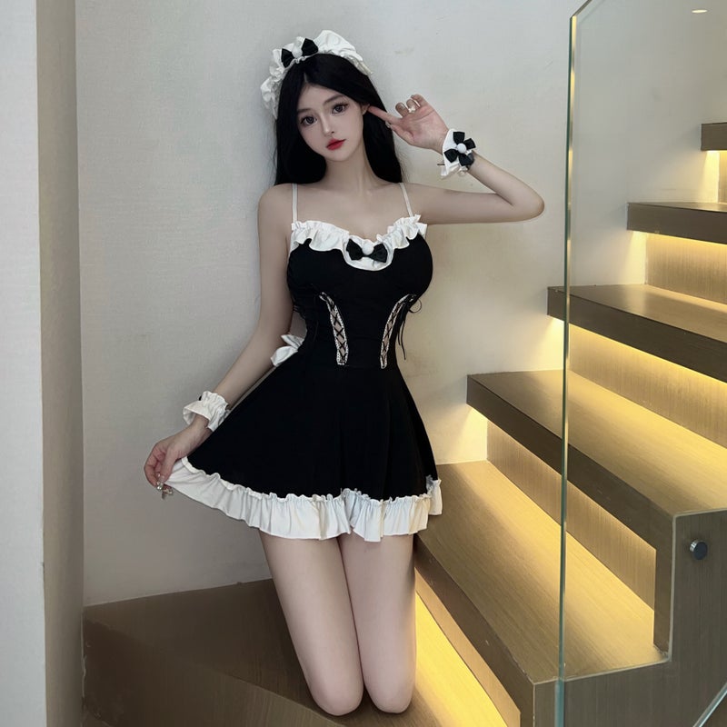 Exotic Bunny Cosplay Uniform Seductive Cut-Out Teddy Lingerie Set - Image 4