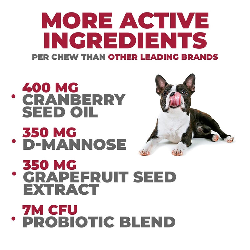 Mighty Petz MAX Cranberry for Dog UTI Treatment - MAX Strength Cranberry Supplement for Dogs + D-Mannose. Bladder Control for Dogs. Urinary Tract Care & Kidney Support Chews - Image 3