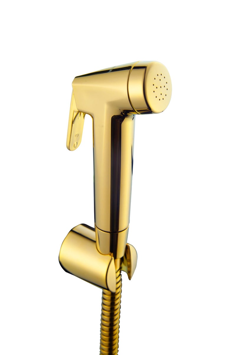 Hindware Italian Collection F160152PGD Health Faucet for Bathroom | Made of ABS | comes with 1.20-meter Long SS Hose Pipe & Wall Hook | Bathroom Jet Spray | Color - Gold | 1-Year Manufacturer Warranty - Image 4