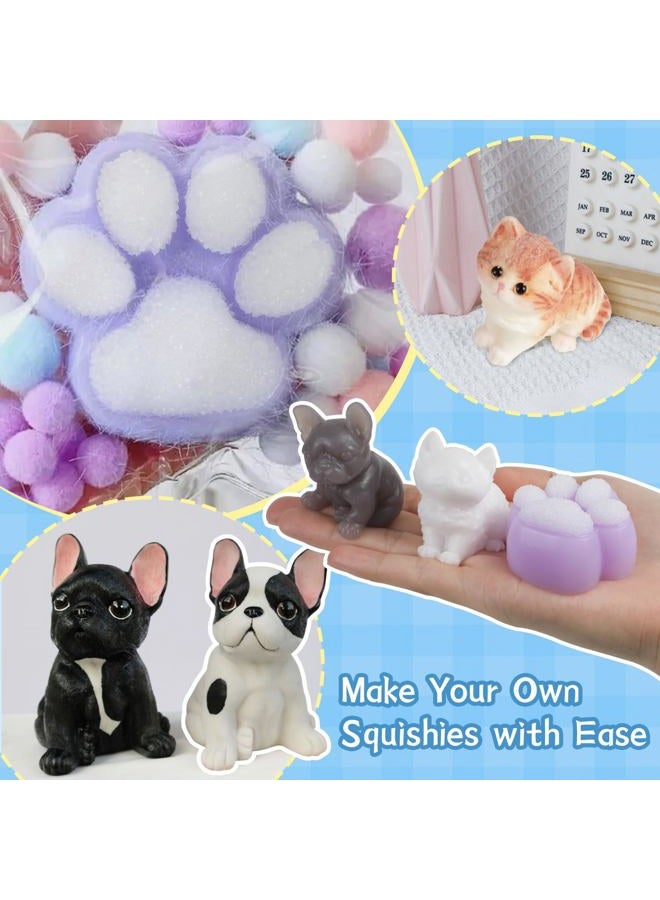 TECMIYO Taba Squishy Making Kit - 18oz 1:1AB Liquid Silicone Set with Paw, Cat and Dog Molds for Handmade Painting - Paint Your Own Squishies - Image 4