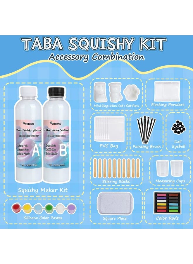 TECMIYO Taba Squishy Making Kit - 18oz 1:1AB Liquid Silicone Set with Paw, Cat and Dog Molds for Handmade Painting - Paint Your Own Squishies - Image 2