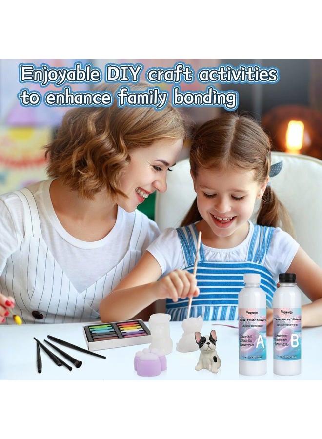 TECMIYO Taba Squishy Making Kit - 18oz 1:1AB Liquid Silicone Set with Paw, Cat and Dog Molds for Handmade Painting - Paint Your Own Squishies - Image 5