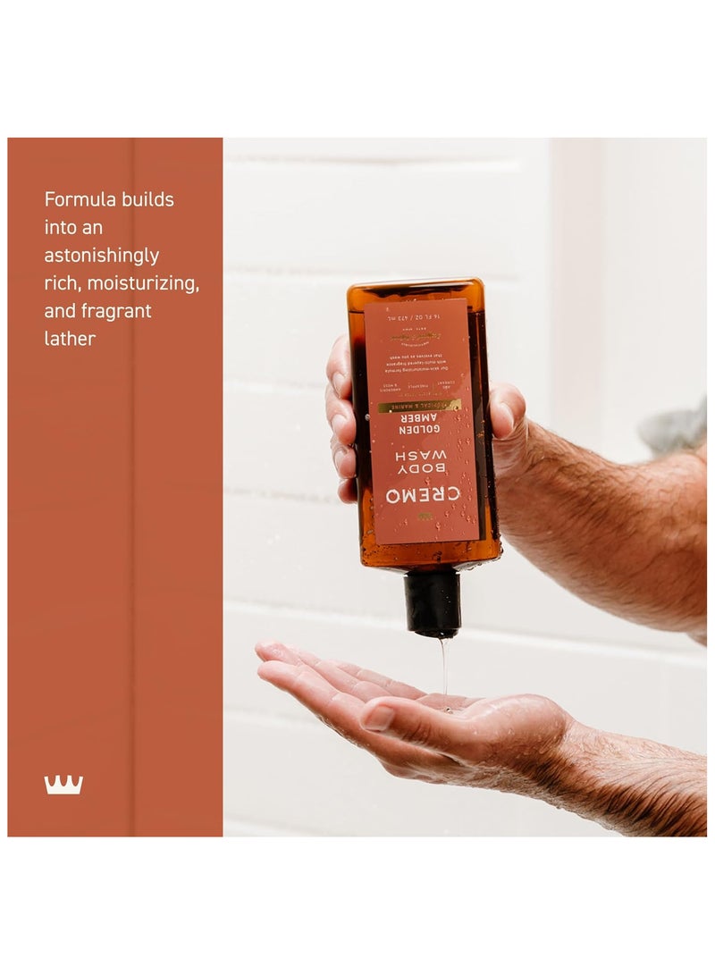 cremo Rich Lathering Golden Amber Body Wash for Men 16 Fl Oz - Image 3