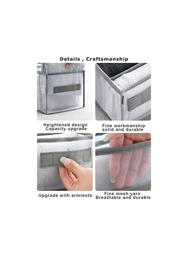 Green Tiger Wardrobe Clothes Organizer for Jeans, Upgraded Drawer Organizers for Clothing with Handle Foldable, Drawer Organizers Clothes for Family (6 Packs: Shirt+Jeans+T-Shirt+Bra+Underwear+Socks, Gray) - Image 4