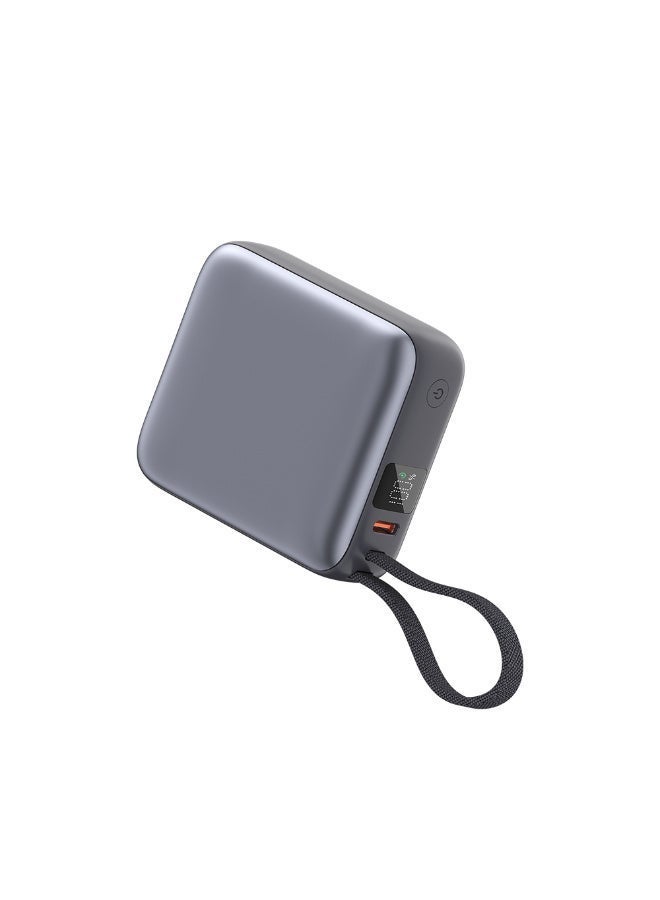 QCY Power Bank 10000mAh 35W Fast Charging PB10C-B – Portable Charger with Built-in USB-C Cable, PD & QC Fast Charge Support, Compact Travel Power Bank grey - Image 3