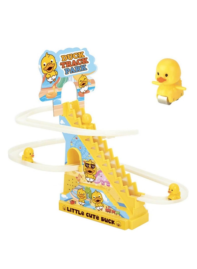 Kidology Kids Electric Stair Climbing Track Toy, Spinning Duck Toys with Flashing Lights and Music for Toddler Boys Girls (Track and 3 Ducks) - Image 3