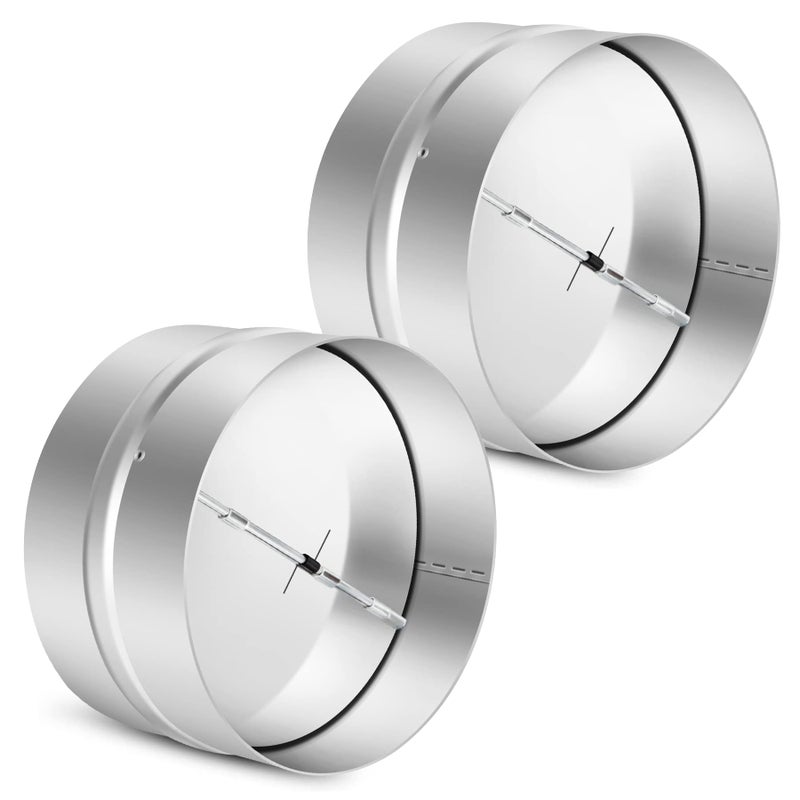 Kikerike 2 Pcs 6 Inch Draft Blocker Backdraft Damper Duct Draft Stopper One-Way Airflow Ducting Insert Backflow Preventer Inline Fan Vent Deflector - Image 1
