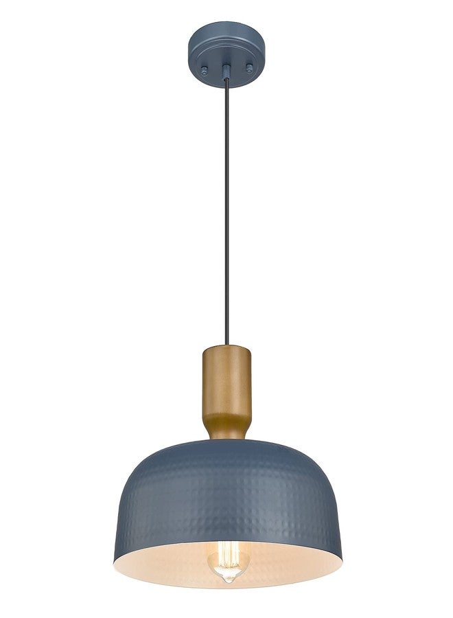 Darkaway Pendant Light Fixtures Ceiling Hanging with Hammered Metal Shade, Modern Pendant Light for Kitchen Island Lighting Hanging Lamp Adjustable Height, Medium - Image 1