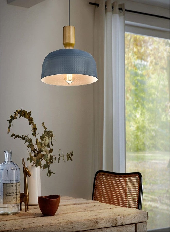 Darkaway Pendant Light Fixtures Ceiling Hanging with Hammered Metal Shade, Modern Pendant Light for Kitchen Island Lighting Hanging Lamp Adjustable Height, Medium - Image 4