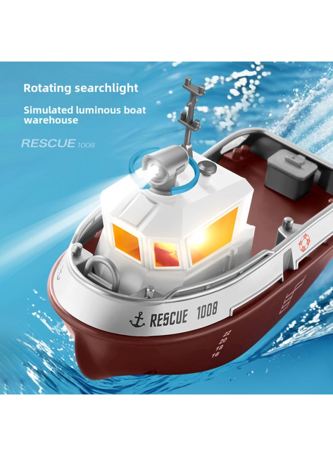 Mini Remote Control Tug Can Be Launched Wireless Electric High-speed Speedboat Ship Children's Water Simulation Toy Boat Model-Color:Purple  - Image 4