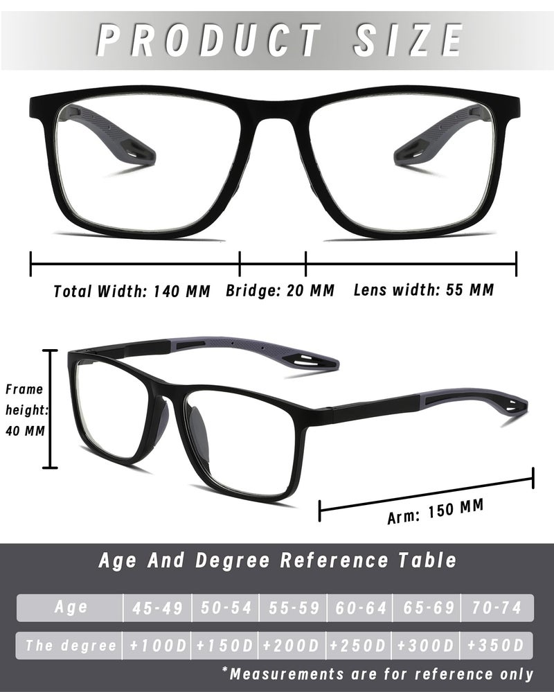 Hubeye 5 Pairs TR90 Sports Reading Glasses for Men and Women Ultralight Flexible Anti-Blue Light Readers +1.5 - Image 4