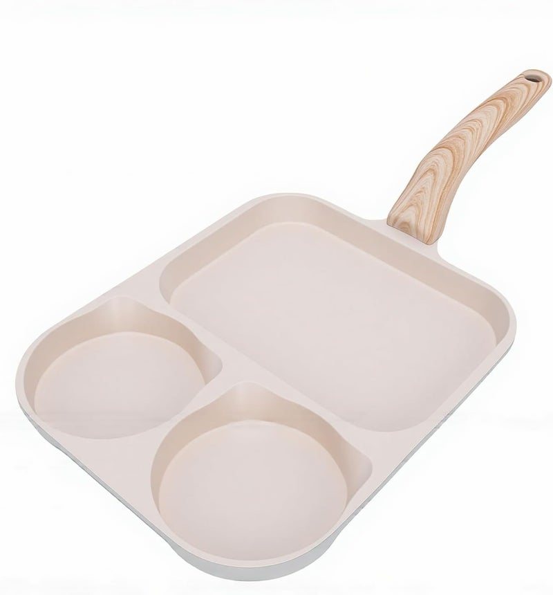 SUNGOOYUE Single Egg Frying Pan Egg Frying Pan, Nonstick Divided Omelet Breakfast Skillet For Cooking Pancakes Burgers Sausages Nan - Image 3
