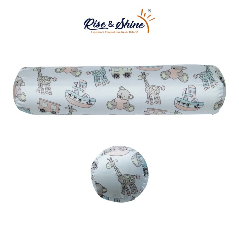 Rise & Shine Memory Foam Baby Bolster Pillow Cushion with Washable Outer Cover - (22x5) White - Set of 2 - Image 5
