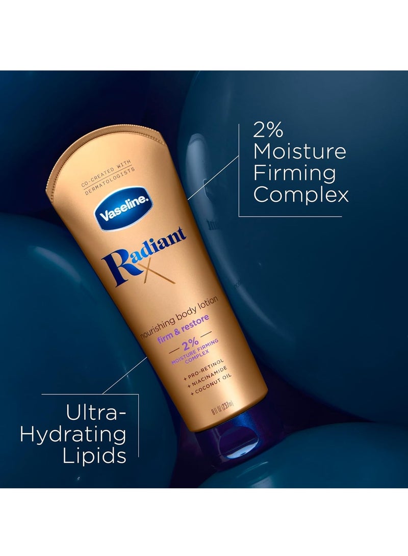 فازلين راديانت إكس فيرم آند ريستور مع برو-ريتينول، نياسيناميد وزيت جوز الهند، لوشن مغذي للجسم، 8 أونصة - Image 2