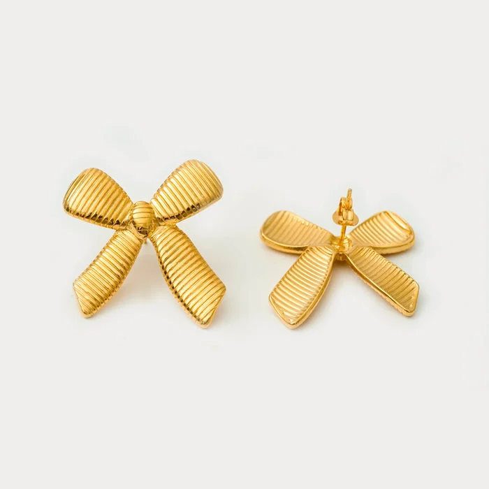 noya Rosalind Bow Earrings - 18K Gold Plated