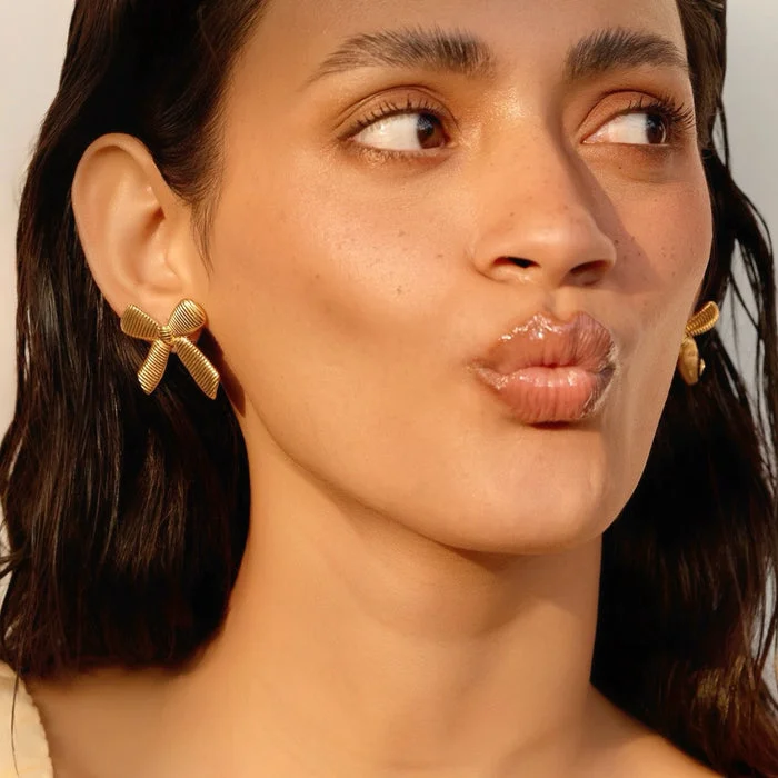 noya Rosalind Bow Earrings - 18K Gold Plated