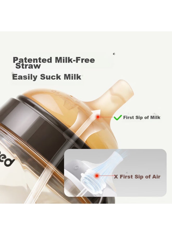 Shixi Straw Bottle For 1-3 Years Old Direct Drinking Cup, Baby Ppsu, For 12 Months And Above, 300ml With Gravity Ball Handle - Image 1