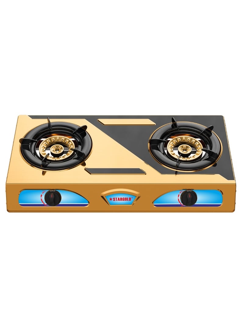Stargold 2 Burner Gas Stove Durable Stainless Steel Body Piezo Ignition System Low Gas Consumption  - Image 1