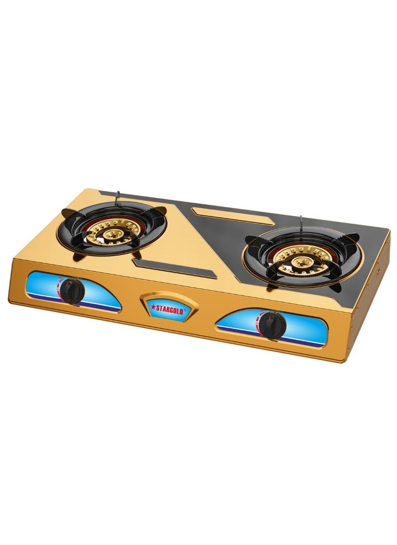 Stargold 2 Burner Gas Stove Durable Stainless Steel Body Piezo Ignition System Low Gas Consumption  - Image 2