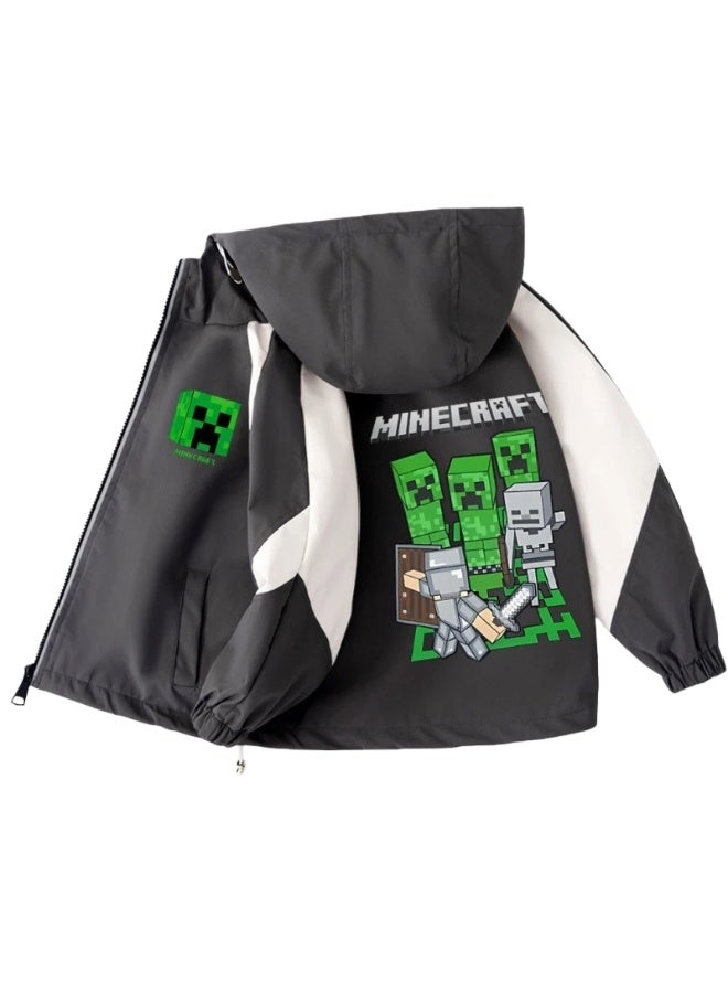 ماين كرافت سترة أزياء الأطفال ، حجم الأطفال ، سترة مقنعين الربيع والخريف ، هدية للعائلة والأصدقاء - Image 1