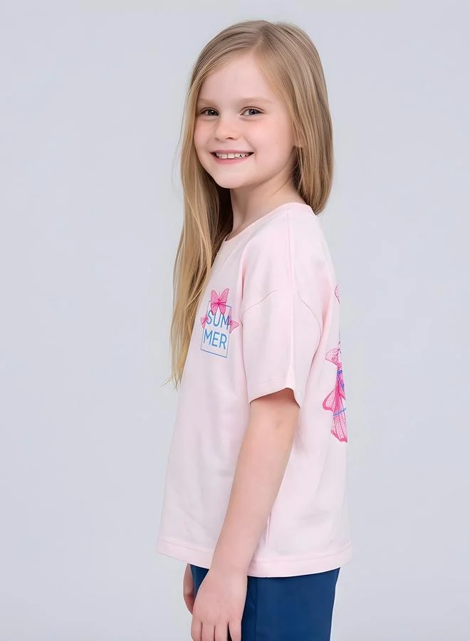 Take Two Girls Oversized Graphic T-Shirt By Juniorloom