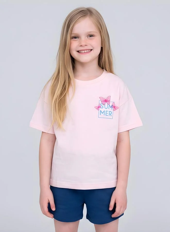 Take Two Girls Oversized Graphic T-Shirt By Juniorloom