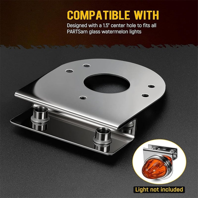 Signal Light Bracket,Stainless Steel No Drilling Rack | 2-Piece Turn Signal Mounting Holders | for Car Pickup SUV Automotive Driving Parking Highway - Image 4