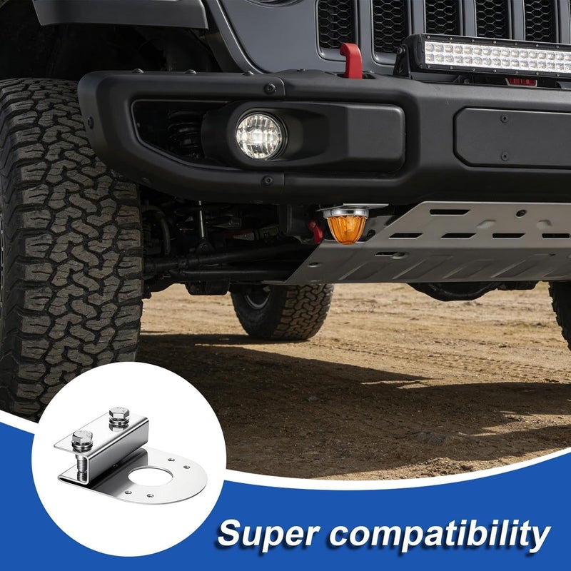 Signal Light Bracket,Stainless Steel No Drilling Rack | 2-Piece Turn Signal Mounting Holders | for Car Pickup SUV Automotive Driving Parking Highway - Image 2