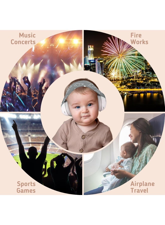 Kiddieware Gray Baby Noise Cancelling Headphones for Baby 0-24 Months - Image 4