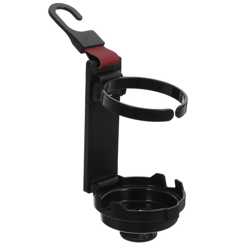 Red Car Cup Holder with Headrest Hook Multi Functional Backseat Hanger for Drinks Phone Travel Truck - Image 2