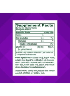Vitafusion vitafusion Vitamin B12 Gummy Vitamins for Energy Metabolism Support, Natural Raspberry Flavored, America's Number 1 Gummy Vitamin Brand, 70 Day Supply, 140 Count  - Image 4