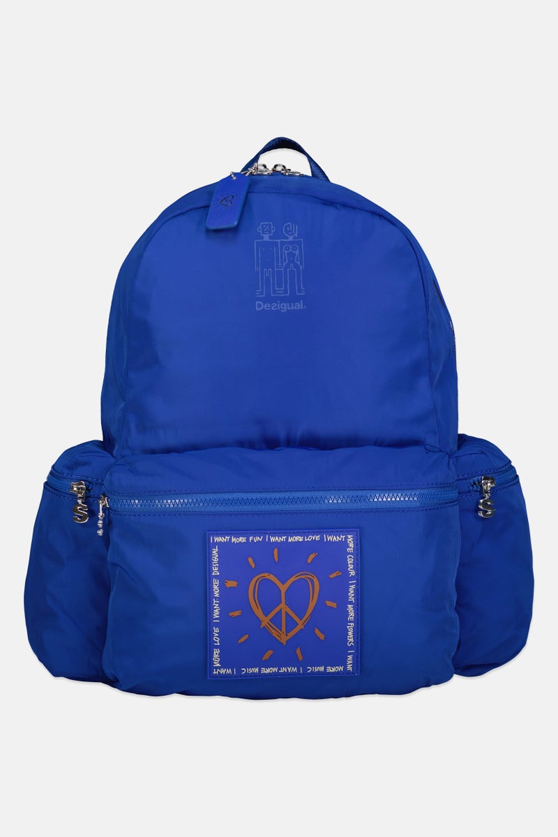 DESIGUAL Women Graphic Print Backpack, Blue - Image 1