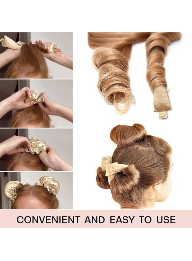 OVE Satin Heatless Hair Curlers 6PCS BLack, Pillow Soft Rollers with Caps, No Heat Curling Rods and Headband for All Hair Types - Image 4