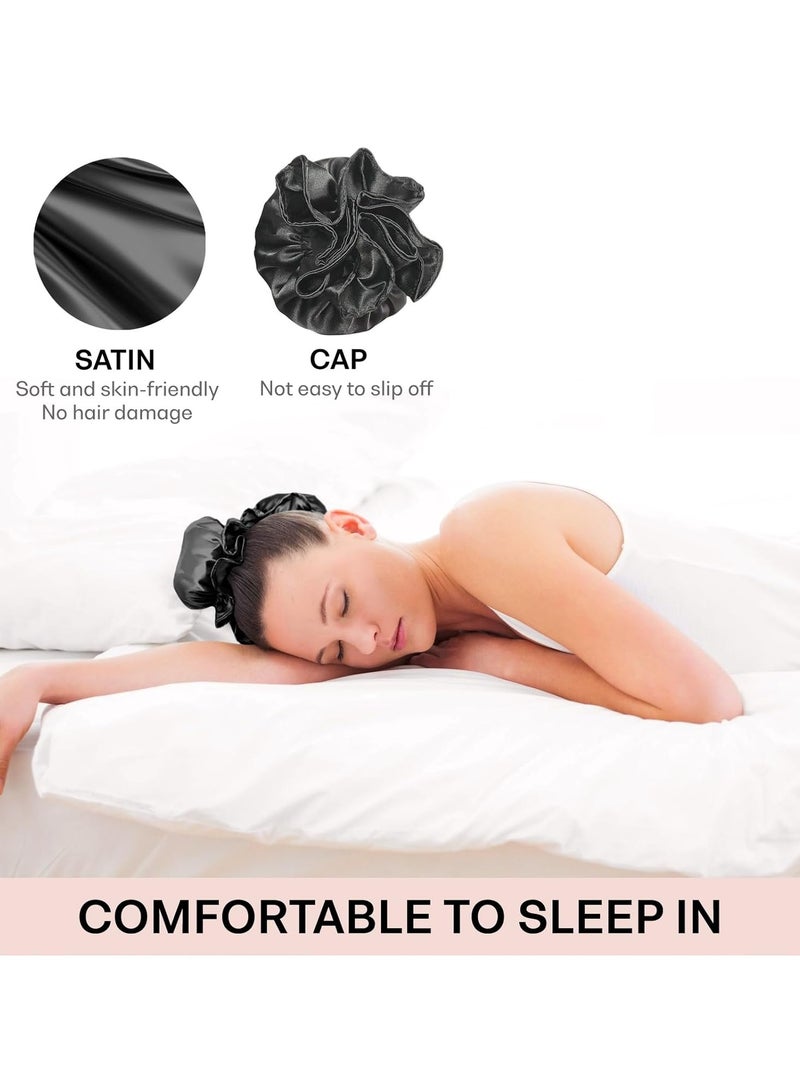 OVE Satin Heatless Hair Curlers 6PCS BLack, Pillow Soft Rollers with Caps, No Heat Curling Rods and Headband for All Hair Types - Image 3