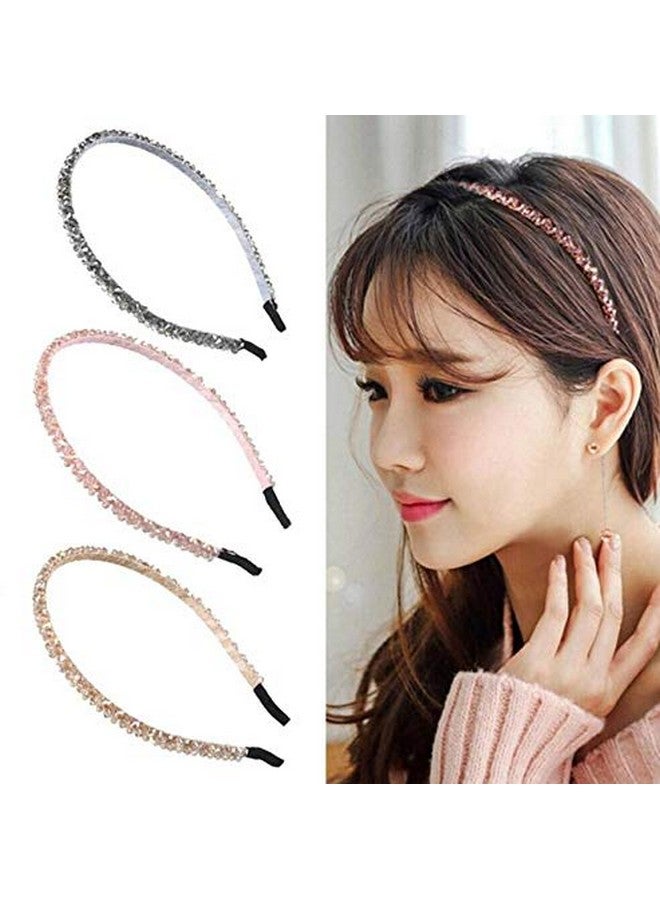 El Regalo 2PCs Rhinestone Hair Bands for Kids/Girls/Teens/Women | Tiara Bridal Headpieces | Crystal Headband Fine Glitter Crystal Hairband Rhinestone Headband (Golden & Silver) - Image 4