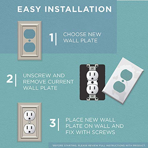 Franklin Brass Diamond Plate (1-Pack) Outlet Covers Polished Chrome 1-Gang Wall Plate Single Duplex Switch Plates Electrical Guard 135859 - Image 3