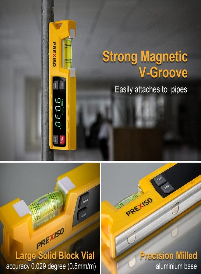 PREXISO Digital Level & Digital Protractor, 7 inch Angle Finder 0-90° & 0-180° Range, Electronic Bubble Inclinometer with Magnetic V-Groove & Audio Indicator for Woodwork, Saw & Home Drainage Leveling - Image 2