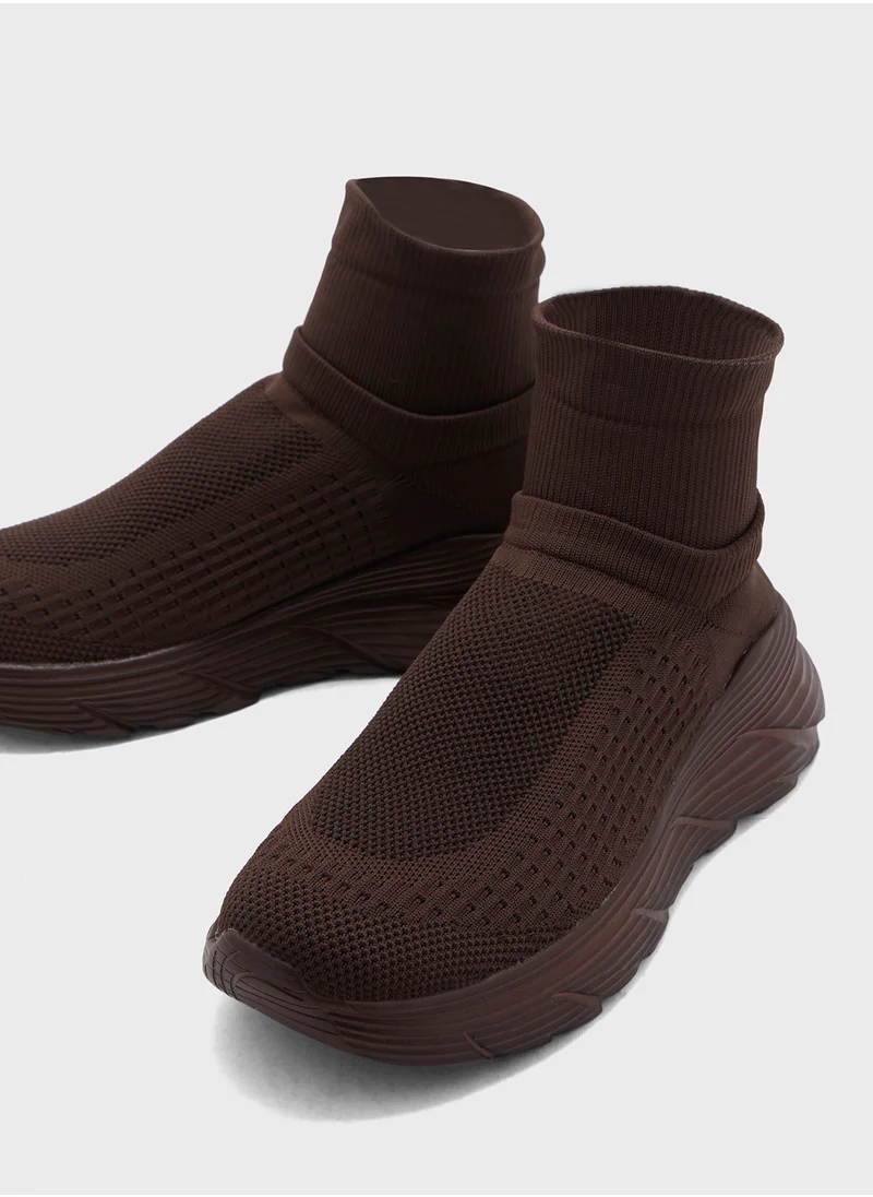 سفنتي فايف Casual Pull On Knitted Sneakers