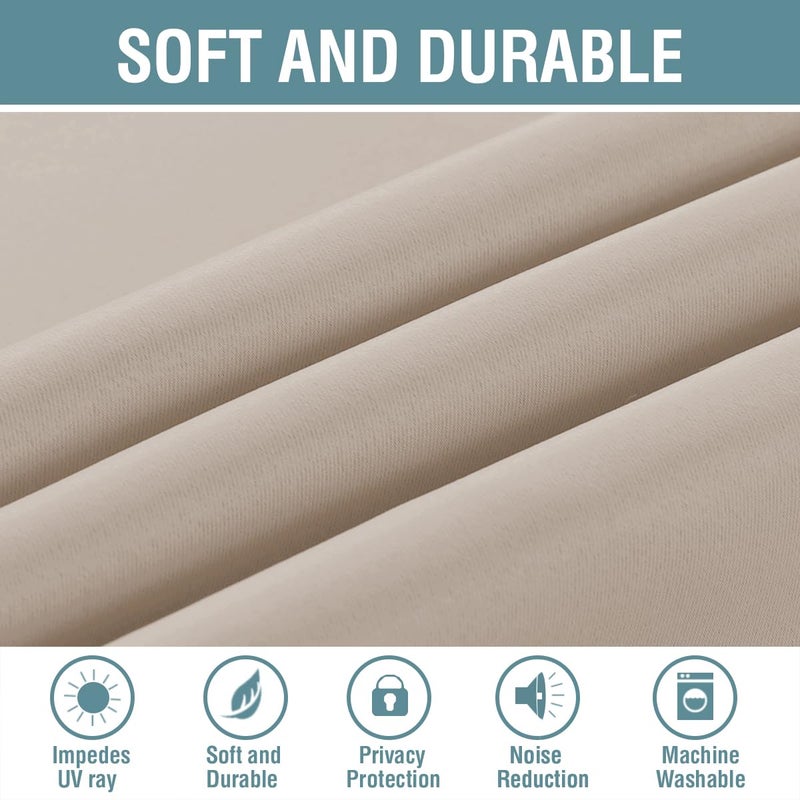 H.VERSAILTEX Blackout Patio Curtains 100 x 108 Inches for Sliding Door Extral Wide Blackout Curtain Panels Thermal Insulated Room Divider - Grommet Top  9' Tall by 8.5' Wide - Fog - Image 4