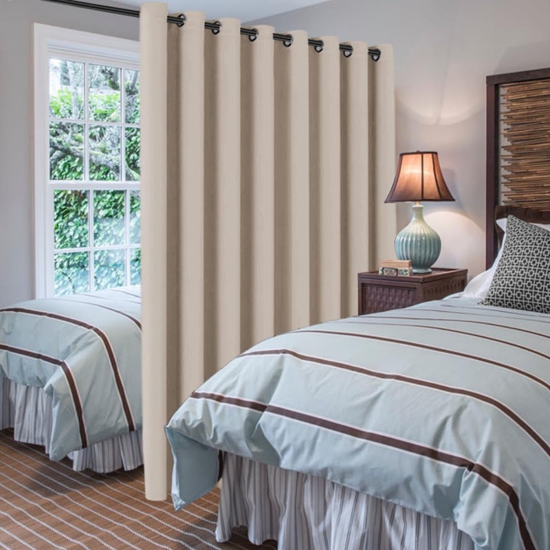 H.VERSAILTEX Blackout Patio Curtains 100 x 108 Inches for Sliding Door Extral Wide Blackout Curtain Panels Thermal Insulated Room Divider - Grommet Top  9' Tall by 8.5' Wide - Fog - Image 2