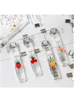 Generic Paper Clip Dispenser, 6Pcs Strong Clam Clip Dispensers with 200 Metal Refill Clips, Handheld Reusable Creative Stapler Push Clamp File for Desk Document Office Classroom Home  - Image 5