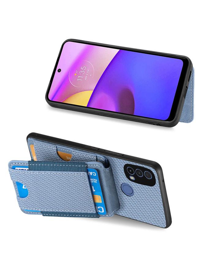 S-TOP Case For Motorola Moto E20 / E30 Carbon Fiber Vertical Flip Wallet Stand Phone Case - Image 5