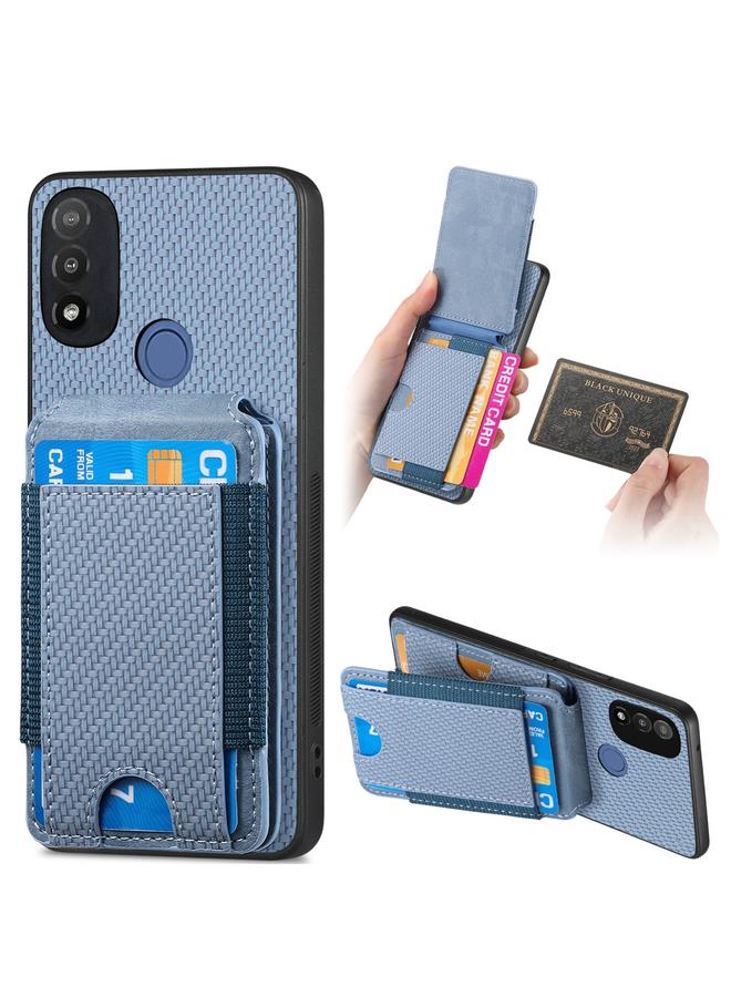 S-TOP Case For Motorola Moto E20 / E30 Carbon Fiber Vertical Flip Wallet Stand Phone Case - Image 1