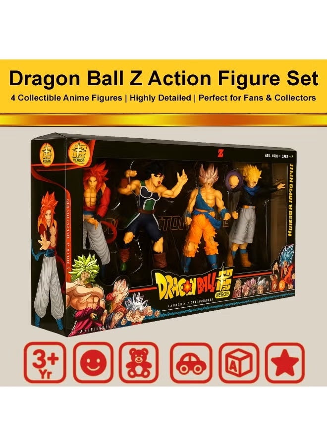 Dragon Ball Heros Action Figure Toy Set for Kids – 4 Pcs Super Saiyan Anime Toys | Cartoon Character Action Figures | Collectible PVC Toy Set for Boys | Birthday Gift, Playtime & Display Toy for Kids Ages 3+ - Image 3