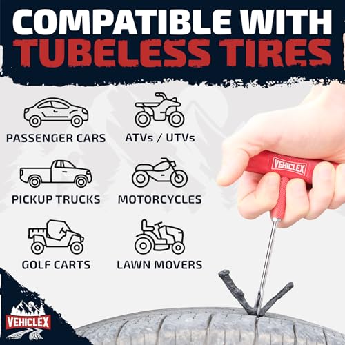 Vehiclex Flat Tire Repair Plugs - 30pcs Heavy Duty Plug and Patch Kit for Emergency Repairs, Black - Image 4