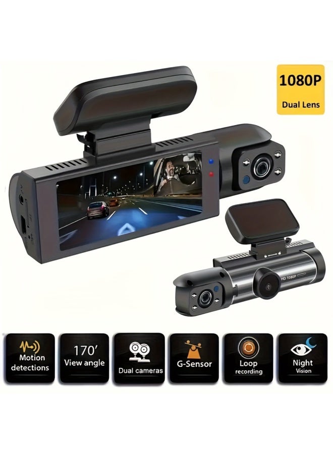 2024 hot models recommend car driving recorder high-definition night vision 1080P car 360-degree dual mirrors in front of the car - Image 1